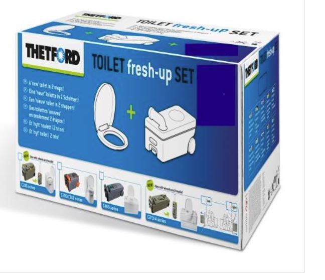 Set Fresh Up C200 Thetford Per Camper | WC Portatile Con Serbatoio, Ruote E Maniglia - Foto 4